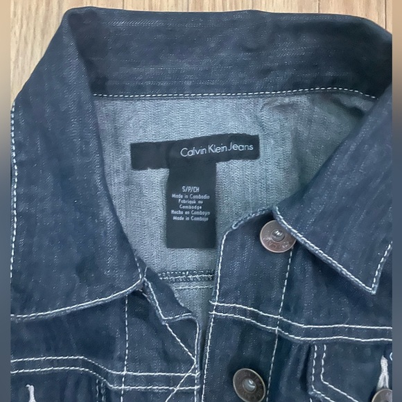 Calvin Klein Jeans Dark Denim Jacket - Picture 3 of 3